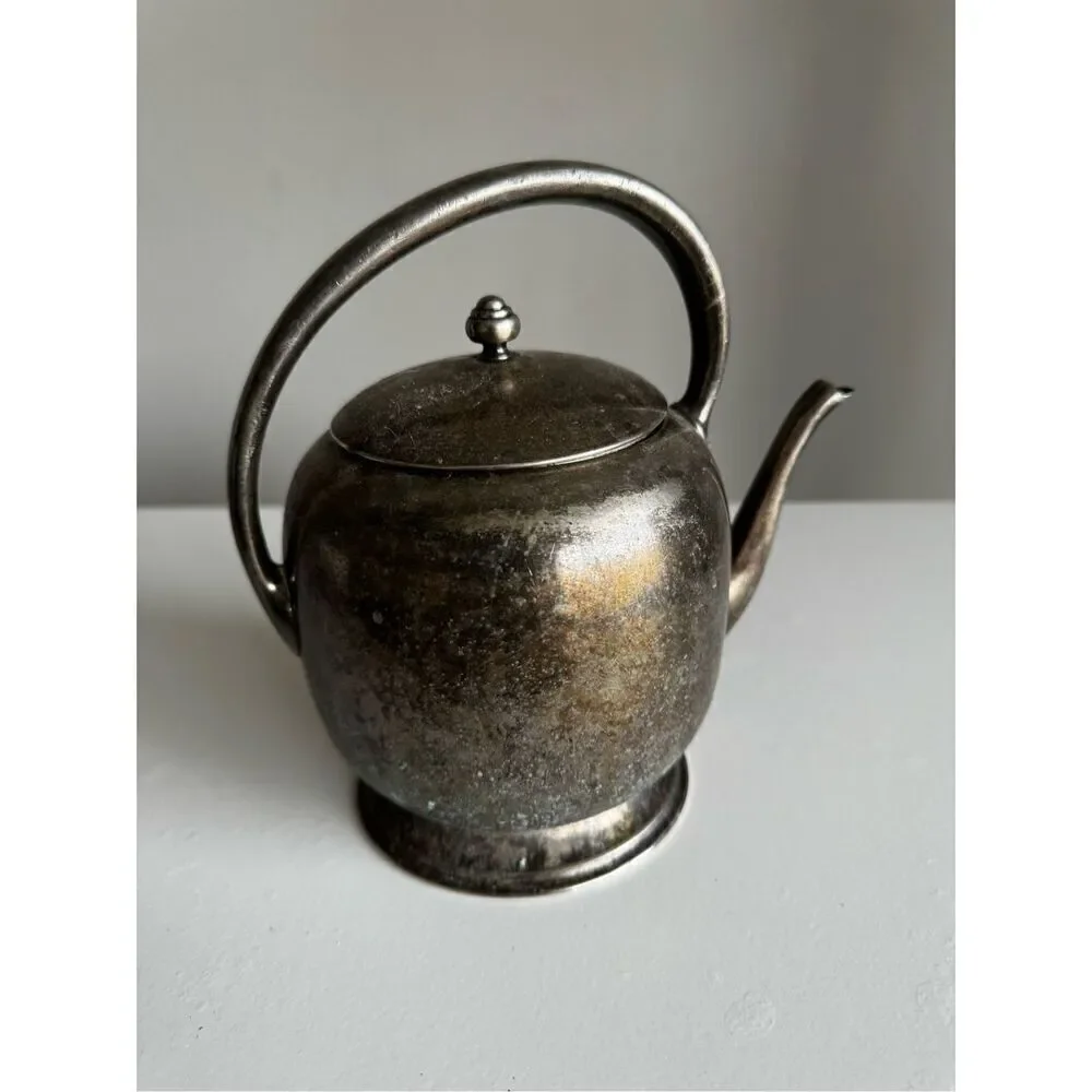 Forbes Silver Co. Vintage Silver Toned Tarnished Teapot